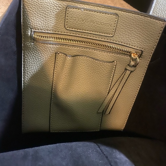 Steve Madden Tote Shoulder Bag Sage Green Faux Leather - Picture 10 of 16